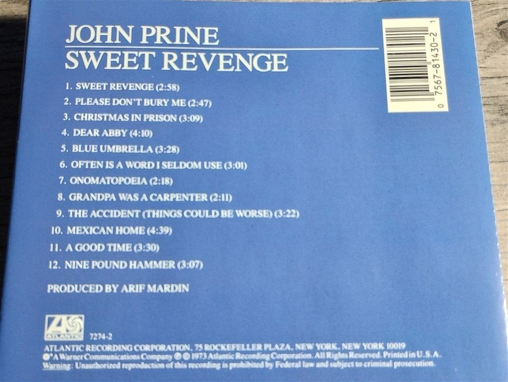 John Prine ‎- Sweet Revenge, Ophalen of Verzenden, Zo goed als nieuw, Folk