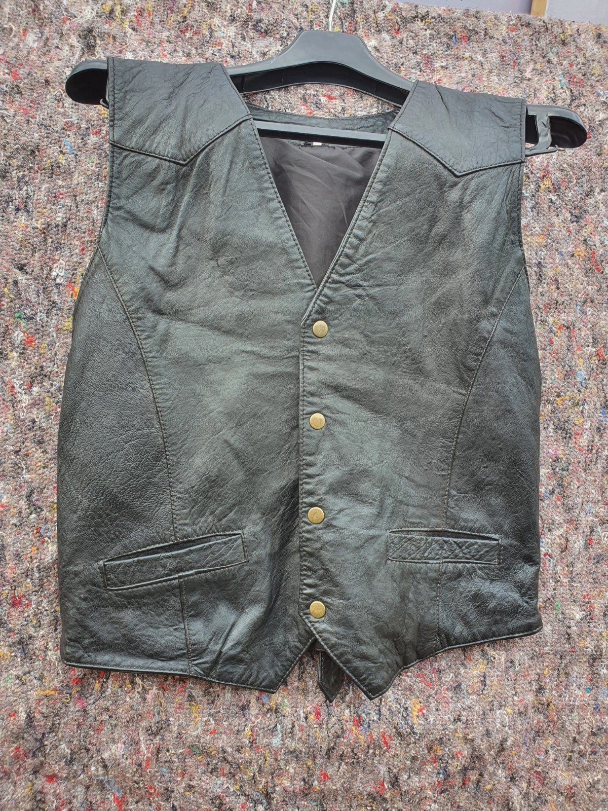 Leren gilet. Mooi soepel leer. Maat M/L., Kleding | Heren, Kostuums en Colberts, Ophalen of Verzenden, Bruin