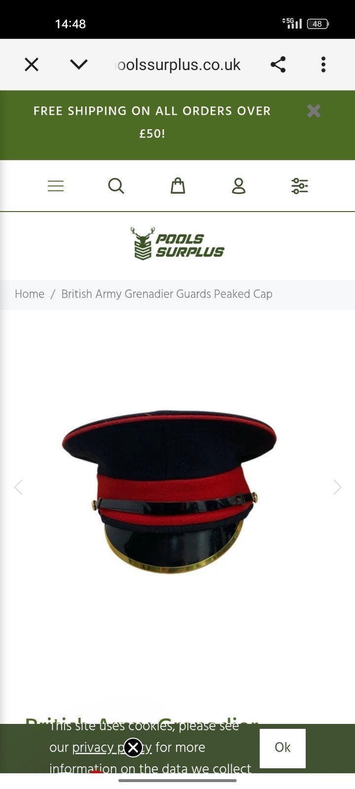 Britse Grenadier Guards Militaire Pet, Ophalen of Verzenden, Landmacht, Engeland, Helm of Baret