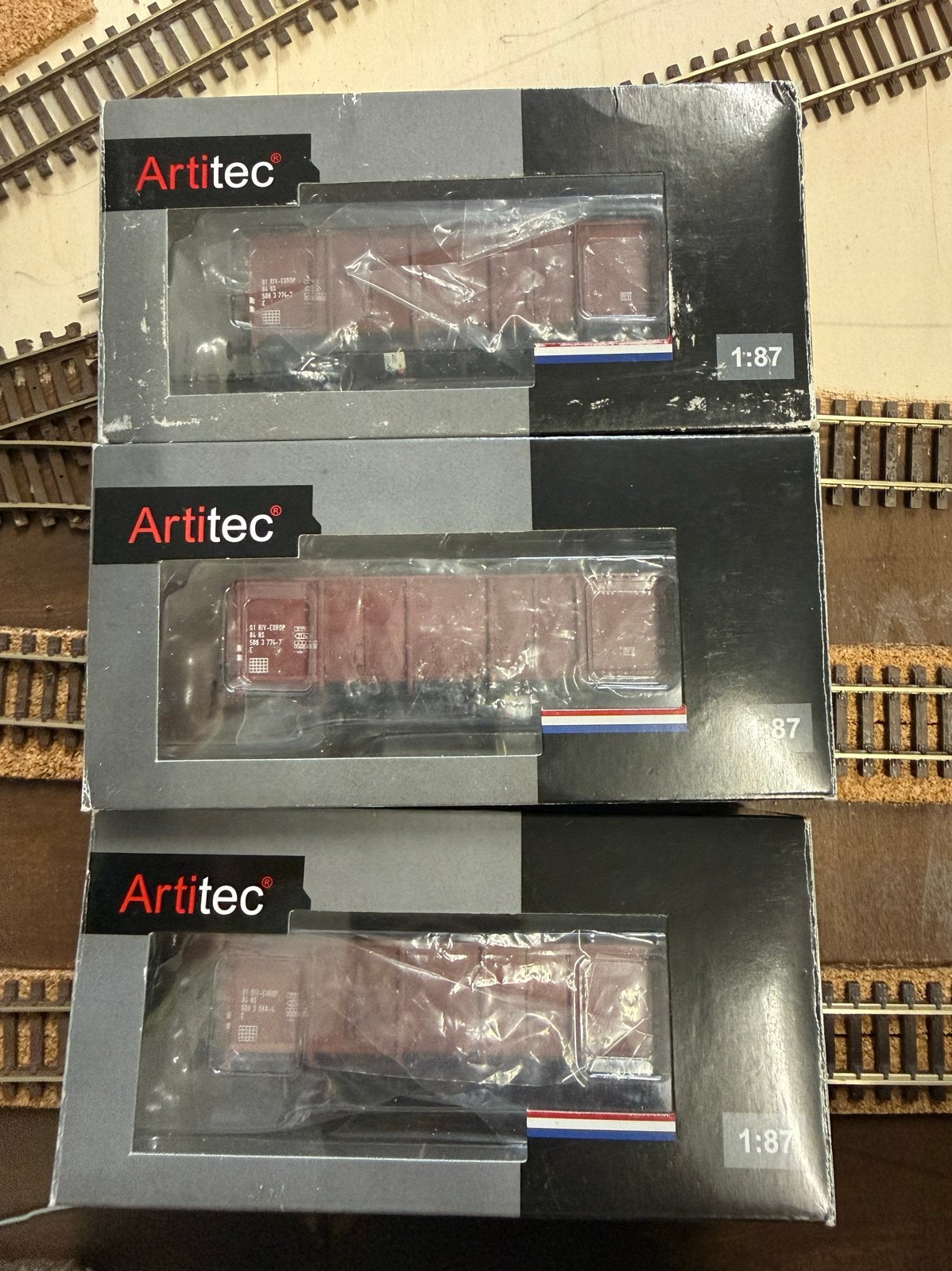 3 Artitec GTU Kolenwagen Bruin, Westinghouse, Per.IV Europ, Gelijkstroom, Ophalen of Verzenden, NS, Nieuw