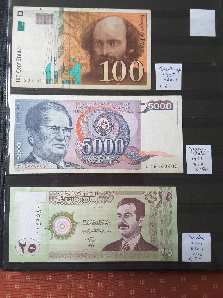 ​f 74 bankbiljetten uit 30 landen, prijzen vanaf € 0,50., Verzenden, Buitenland, Bankbiljetten