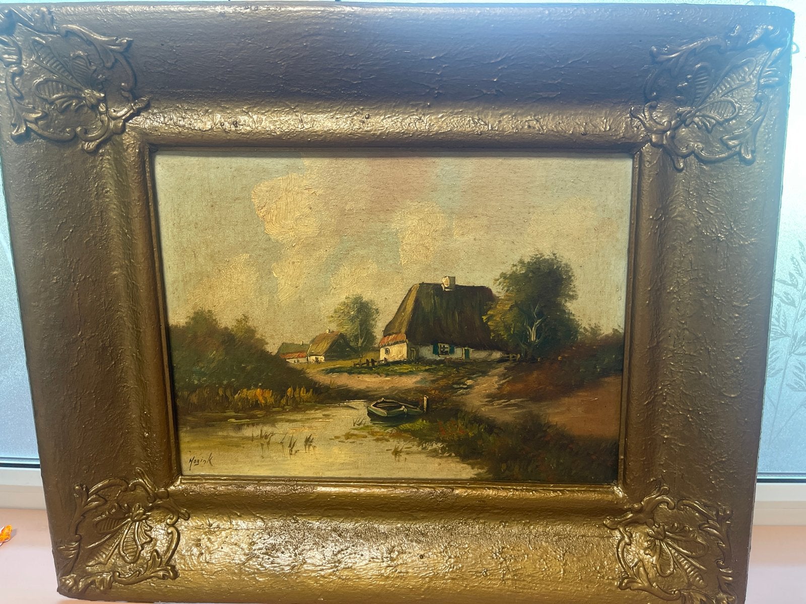Klassiek schilderij - olie op doek - Hollands landschap., Antiek en Kunst, Kunst | Schilderijen | Klassiek, Ophalen