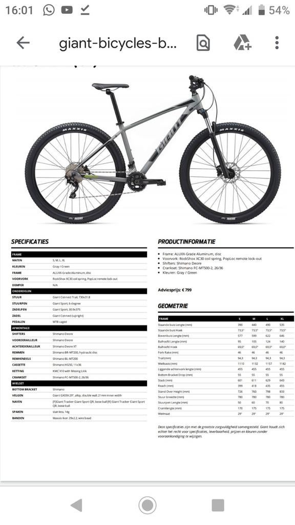 Giant Talon 29 2 Mountainbike - Zo goed als nieuw, Fietsen en Brommers, Ophalen, Gebruikt, Heren, Giant