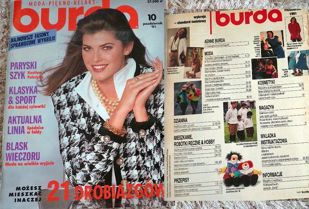 2 x BURDA JANUARI 1989 EN *OKTOBER 1991 (POOLSE TEKST), Overige typen, Verzenden, Vrouw, Burda