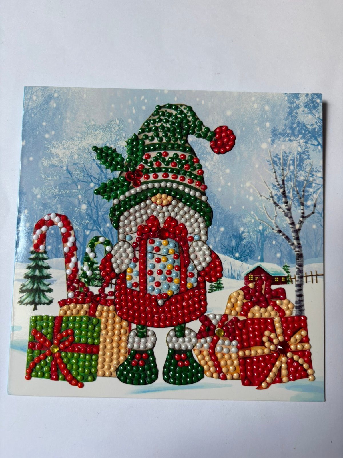 Diamond painting kerstkaart gnome, Ophalen of Verzenden, Zo goed als nieuw, Kerst