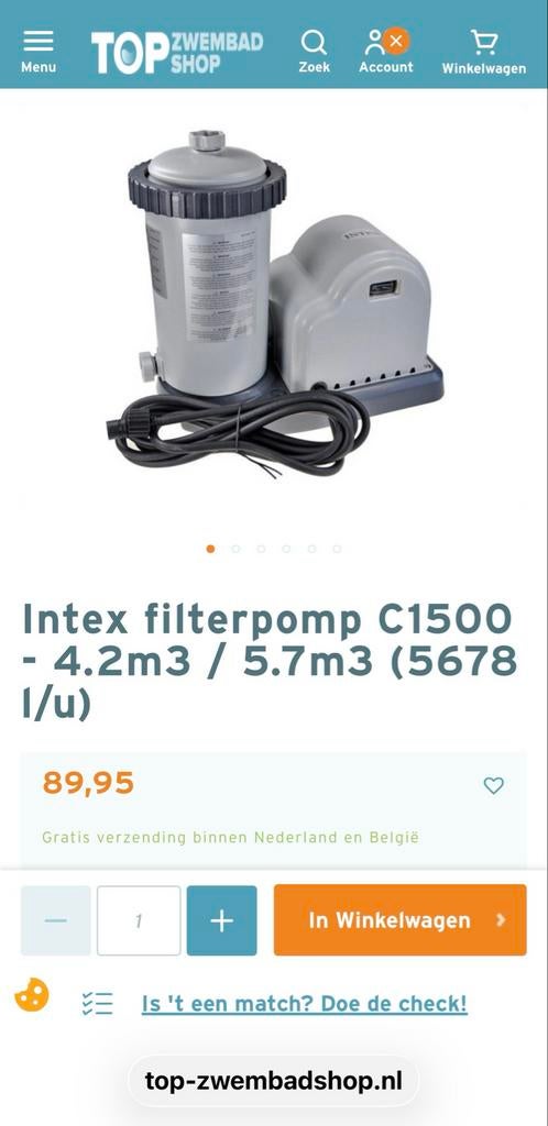 Intex filterpomp C1500 met 4 filters, Tuin en Terras, Zwembad-toebehoren, Zo goed als nieuw, Zwembadpomp, Ophalen