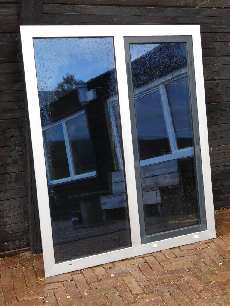 Aluminium raamkozijn met draai kiep systeem (148,5x125) HxB, Ophalen, Gevelraam of Ruit, Gebruikt, 120 tot 160 cm