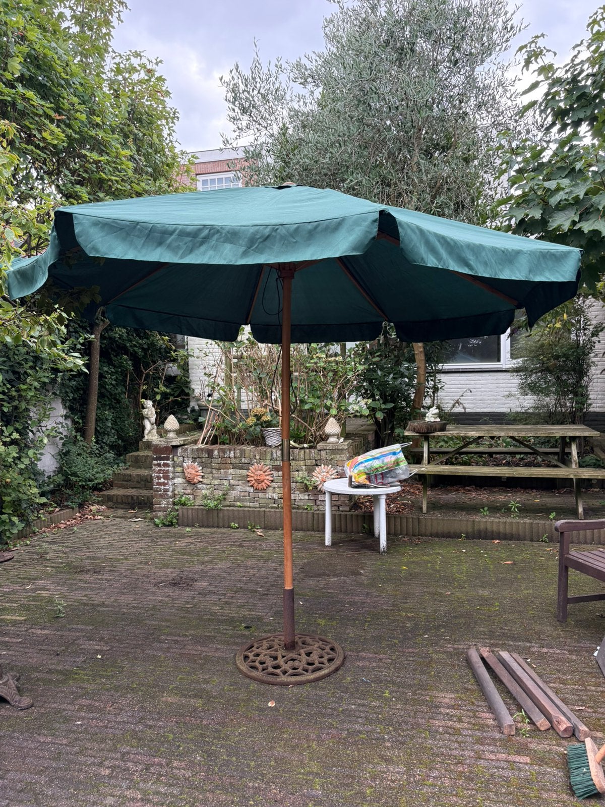 Parasol met voet, Tuin en Terras, Ophalen, Gebruikt, Minder dan 1 meter, Parasolvoet
