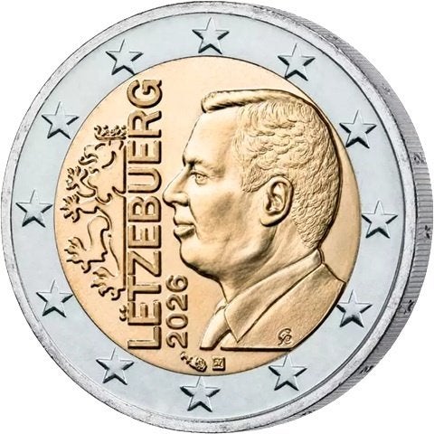 Luxemburg 2026 - 2 euro normaal UNC - nieuwe beeltenis!, Ophalen of Verzenden, Luxemburg, 2 euro, Losse munt