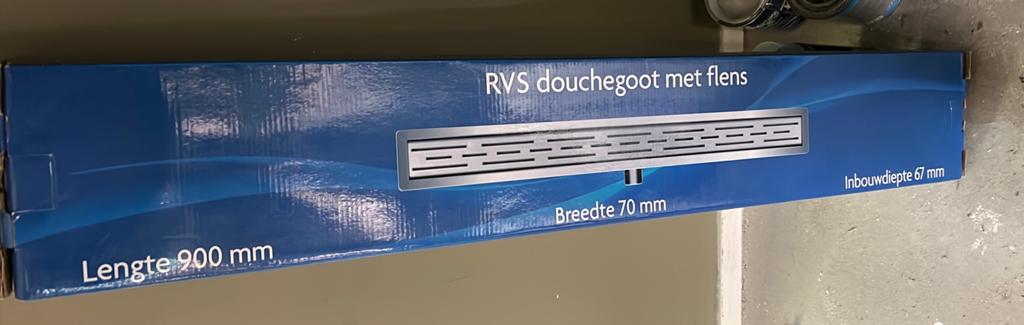RVS Douchegoot met flens - 900x70mm, Ophalen of Verzenden, Nieuw, Rvs, Douche