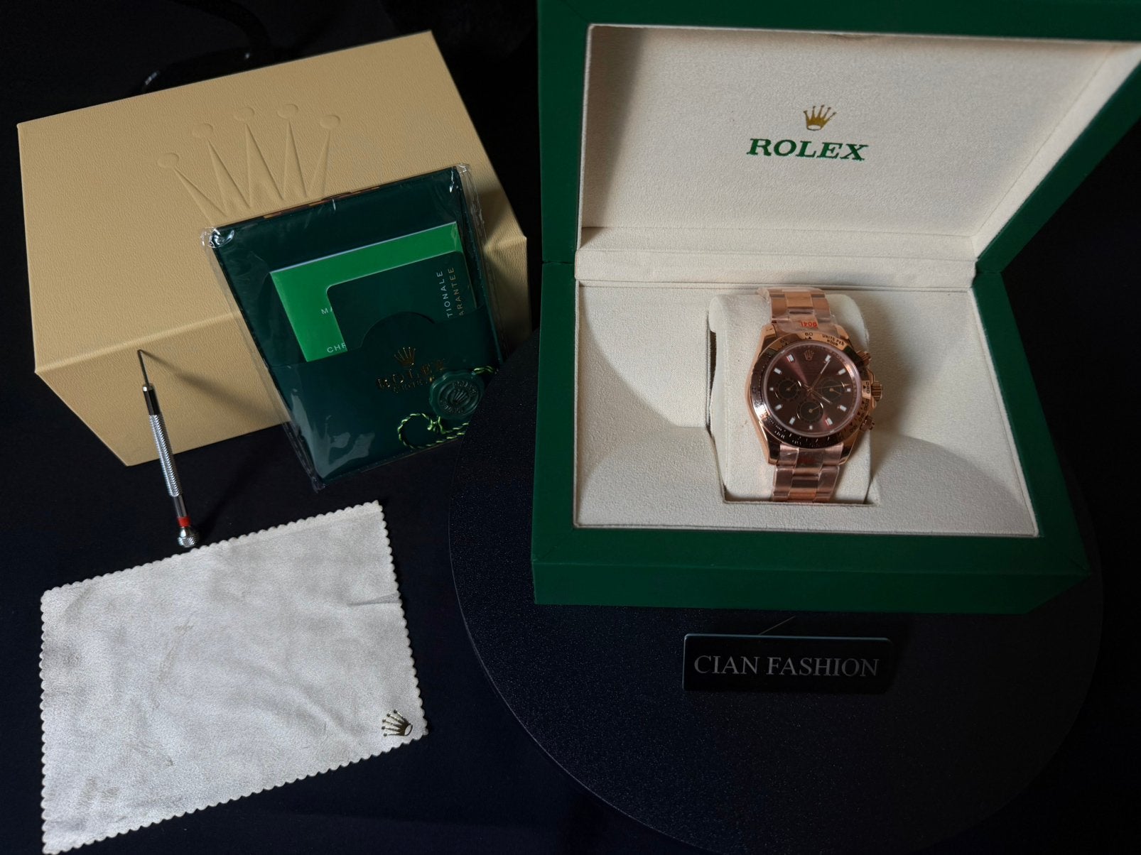 Rolex Daytona rosé goud 40mm, Ophalen of Verzenden, Goud, Overige merken