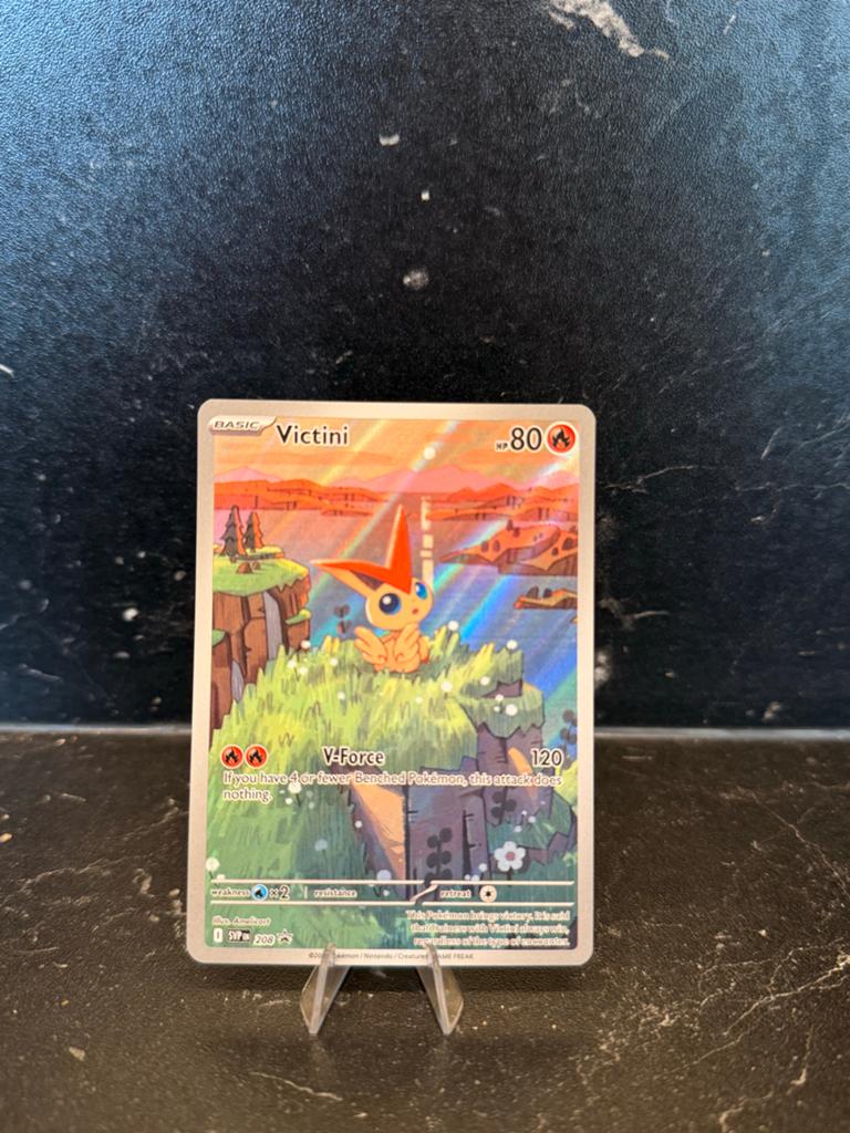 Pokémon TCG Victini White Flare Promo Kaart, Ophalen of Verzenden, Zo goed als nieuw, Losse kaart, Foil