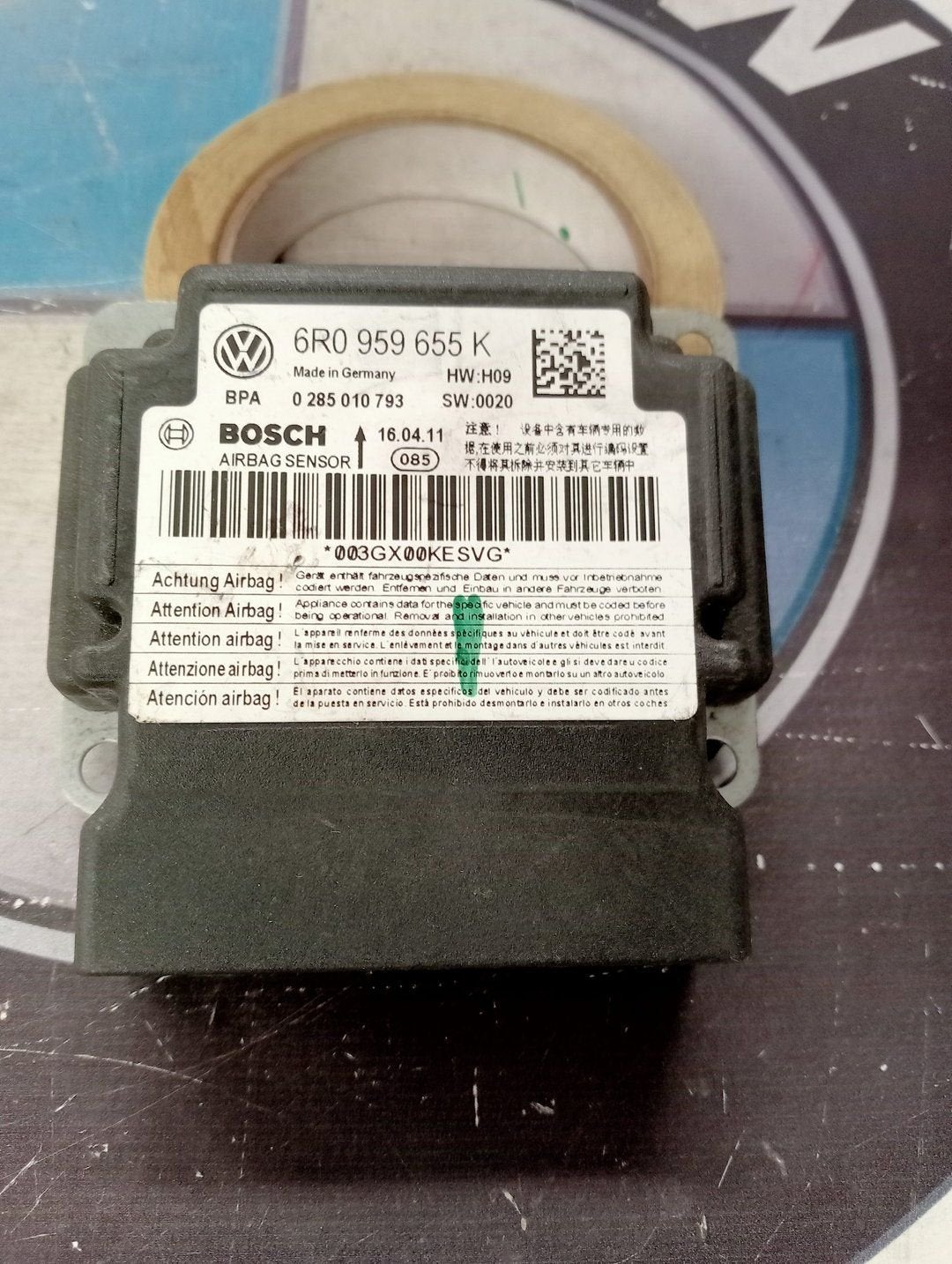 VW Polo 6R Airbag Sensor ECU Module 6R0959655K origineel net, Gebruikt, -, Volkswagen, -