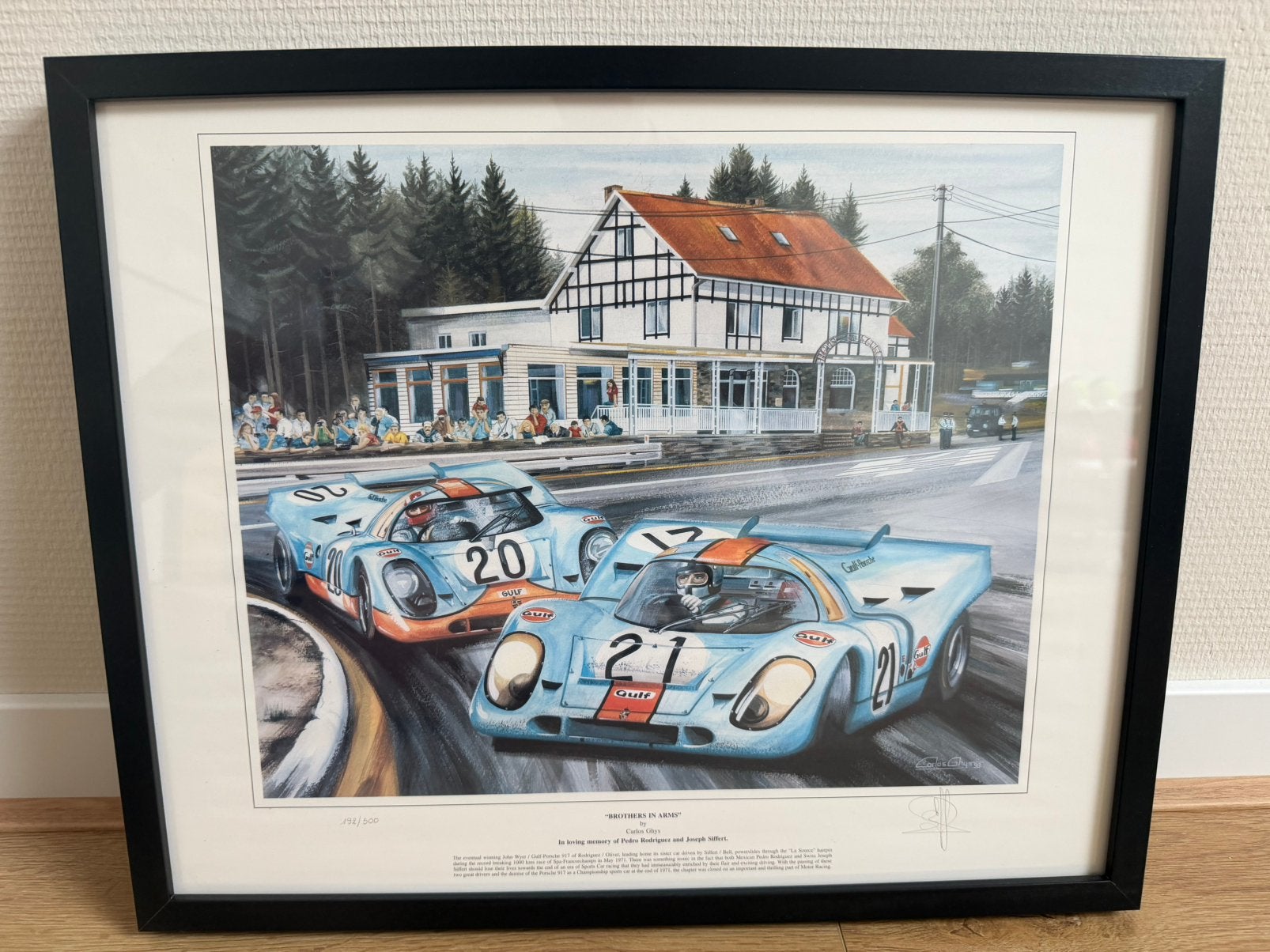 Porsche Poster Belgie Carlos Ghys, Verzamelen, Ophalen of Verzenden, Zo goed als nieuw, Auto's