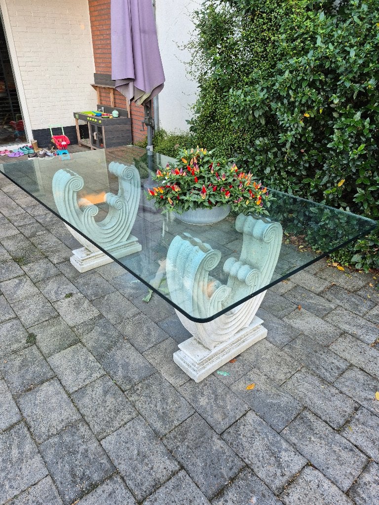 Tuintafel 215x110x74cm GRATIS, Tuin en Terras, Ophalen, Gebruikt, Rechthoekig, Overige materialen