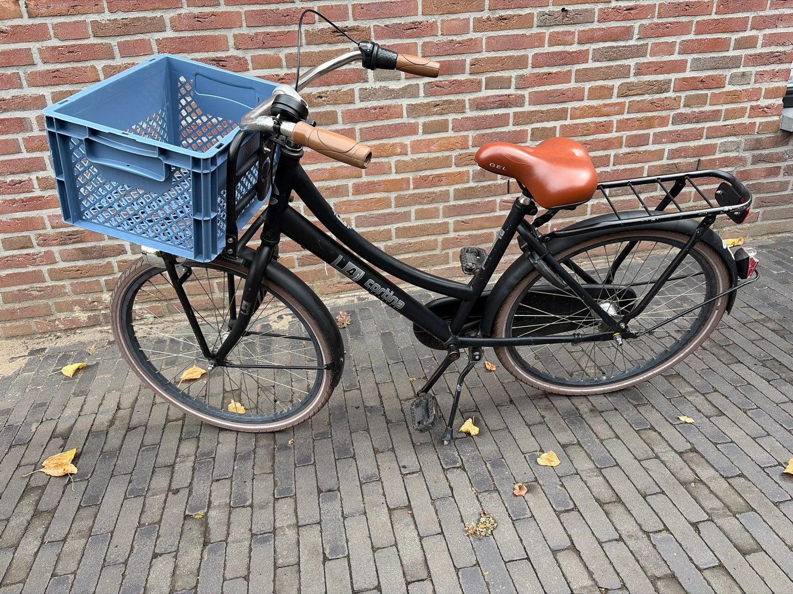 Cortina U4 Transportfiets kinder 24 inch - Zwart met krat, Ophalen, Gebruikt, Terugtraprem, 20 inch of meer
