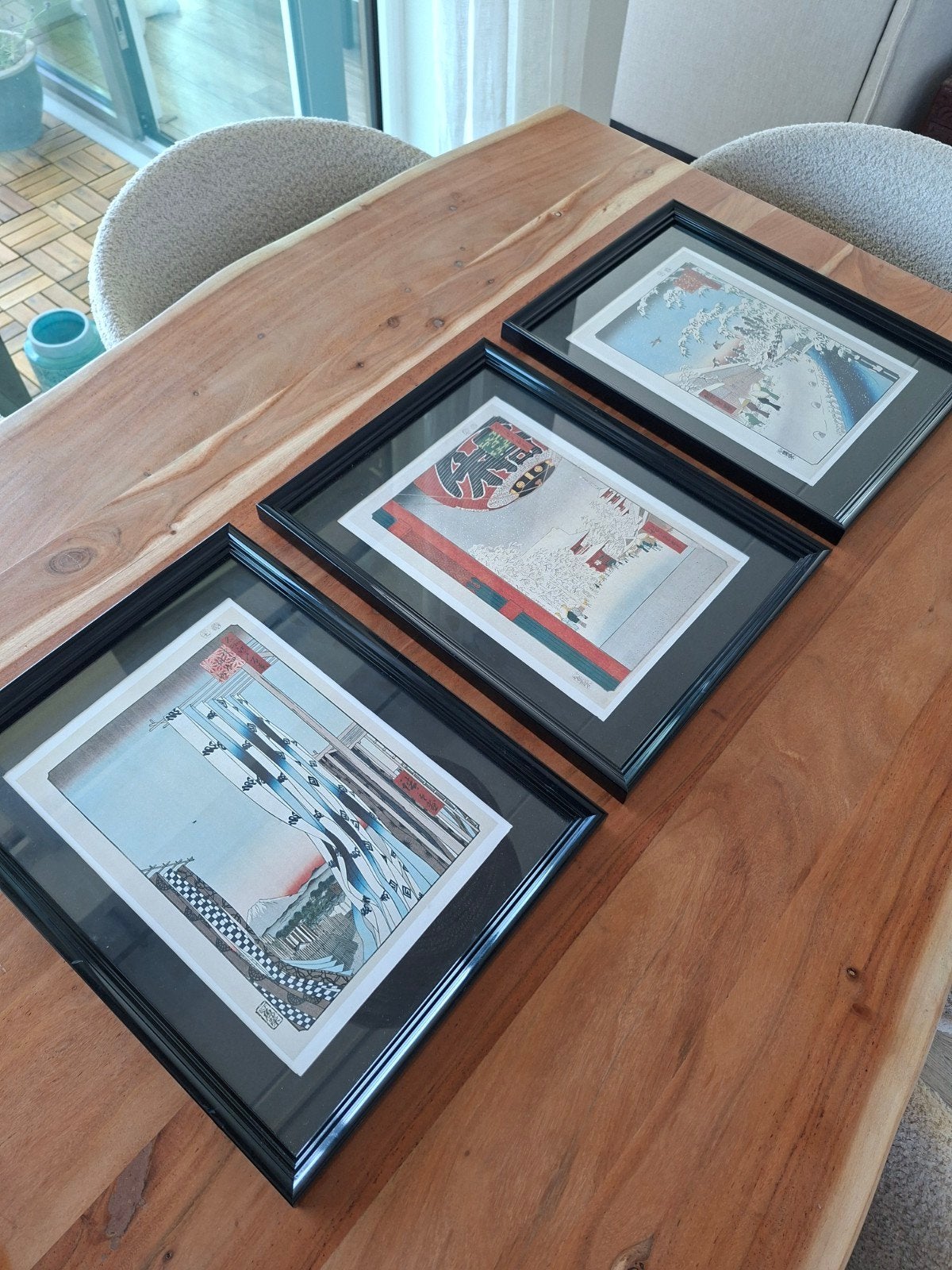 Set 3x zwarte fotolijsten | 30x40 cm, Ophalen of Verzenden, Zo goed als nieuw, Zwart, Met sierrand