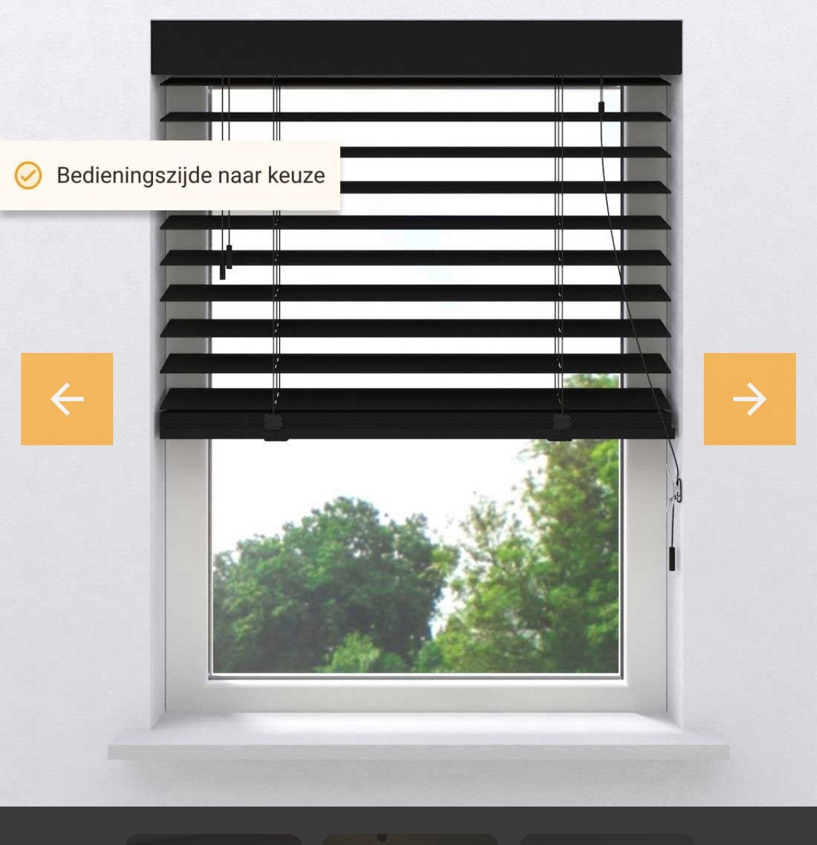 Zwarte hout jaloezieën 50mm/nieuw in plastic nog, Doe-het-zelf en Verbouw, Rolluiken, Ophalen of Verzenden, Nieuw, Wit, Minder dan 100 cm