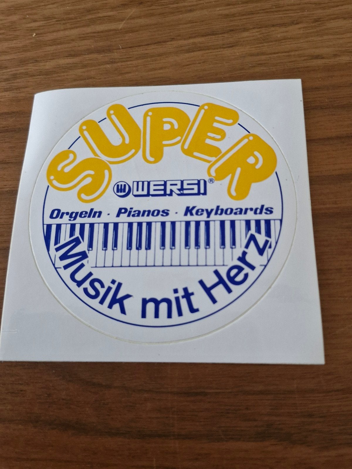 11115 Vintage Wersi Sticker - Orgeln Pianos Keyboards Muziek, Ophalen of Verzenden, Zo goed als nieuw, Merk