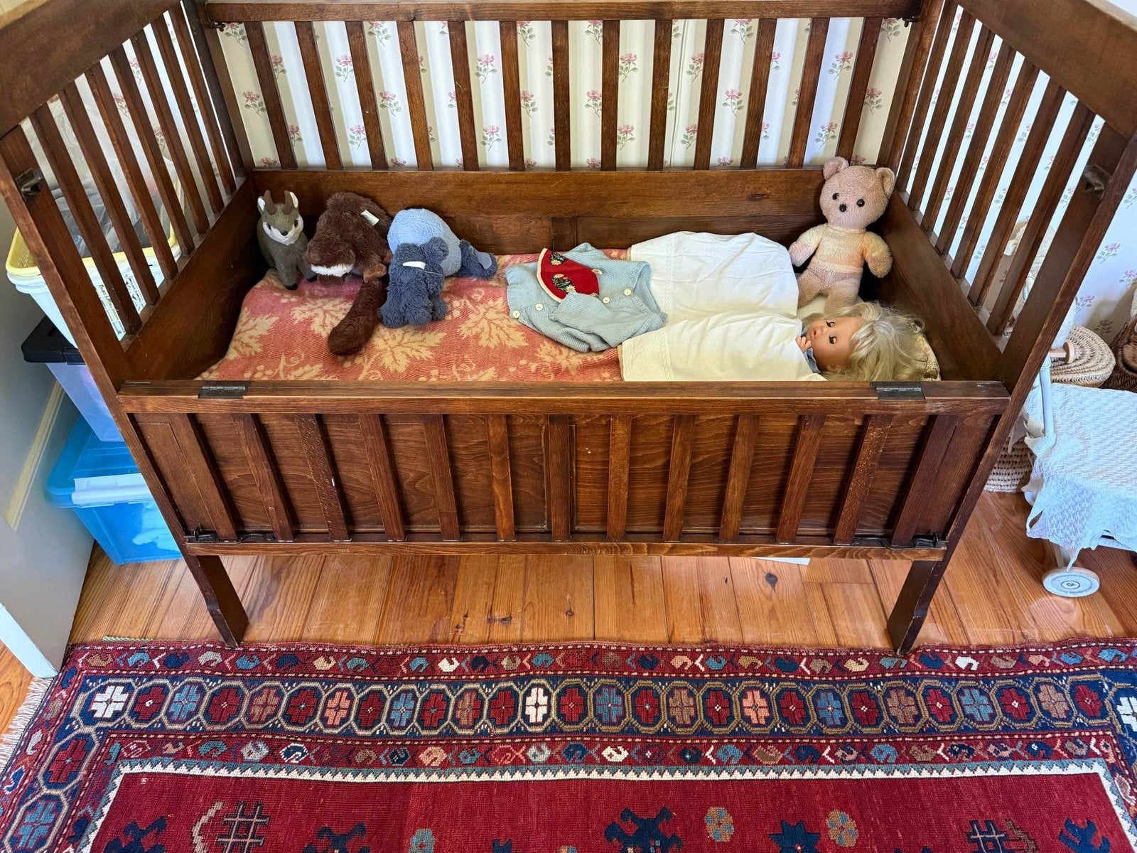 Vintage Kinderbed 130x70, Kinderen en Baby's, Babywiegjes en Ledikanten, Ophalen, Zo goed als nieuw, Wieg