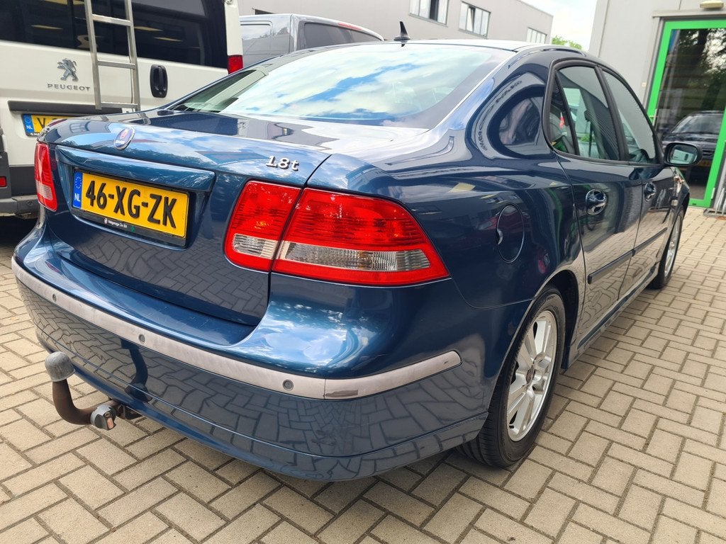 Saab 9-3 Sport Sedan 1.8t Linear Trekhaak, Auto's, Gebruikt, 4 cilinders, 150 pk, Blauw