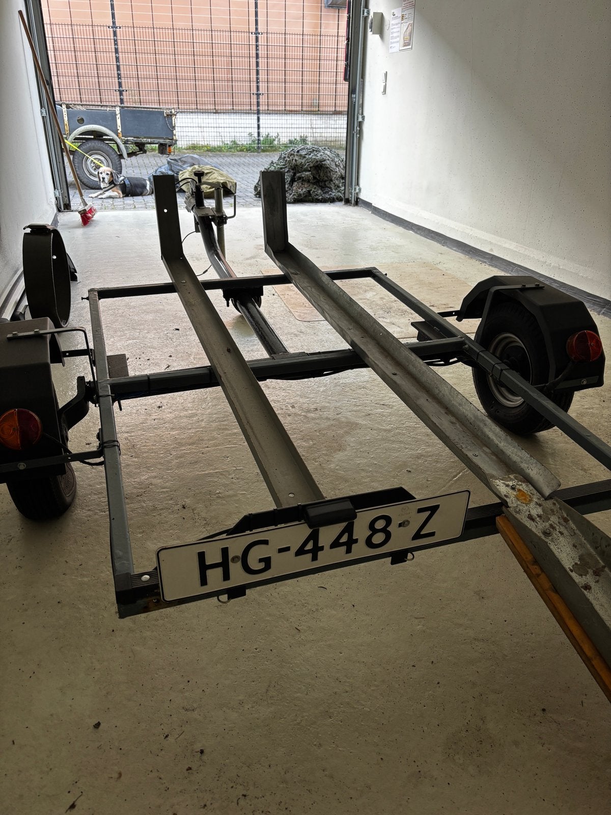 Aanhanger voor vervoer bromfiets en/of elekrische fiets, Ophalen, Gebruikt