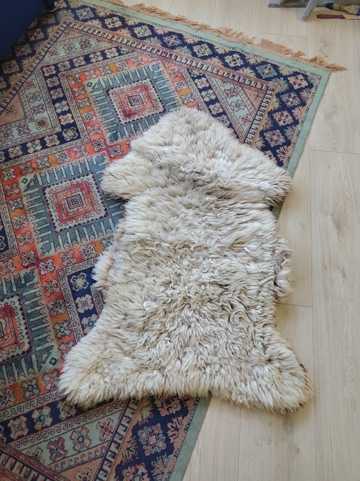 Echt schapenvacht 117x70cm, Ophalen, Gebruikt, 100 tot 150 cm, 50 tot 100 cm