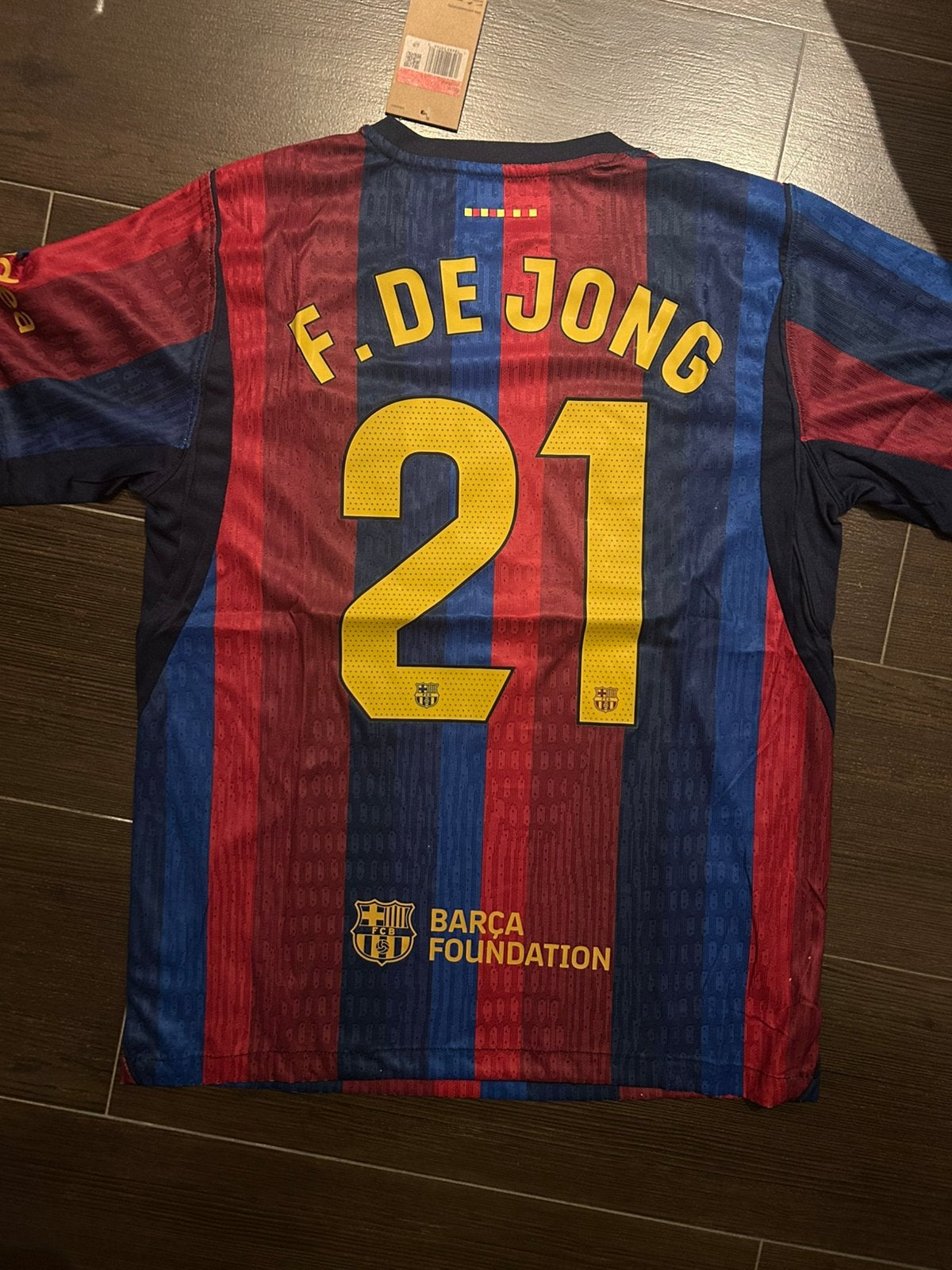 FC Barcelona thuisshirt Frenkie de Jong #21 26/27 Nike L, Maat 52/54 (L), Verzenden, Nieuw, Voetbal
