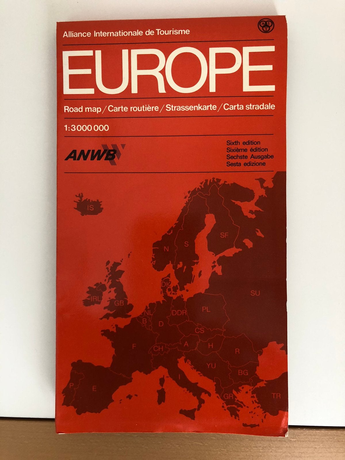 Anwb Europa wegenkaart 1:3000 000 - Vintage, Gelezen, ANWB, Landkaart, 1800 tot 2000