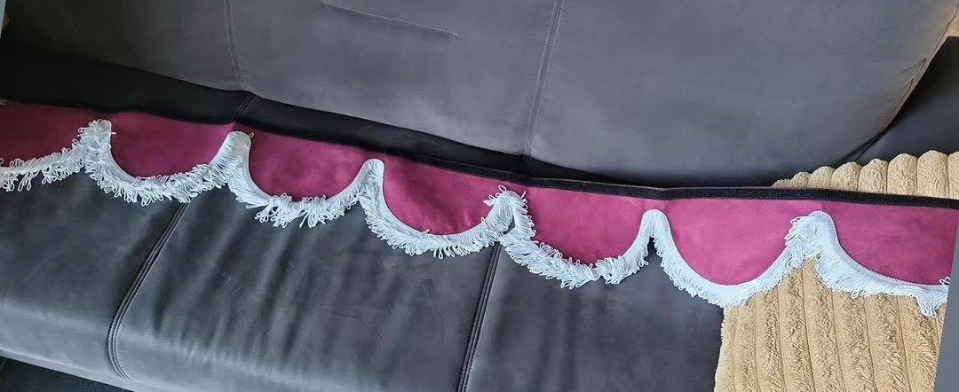 Raamband rood met witte fransjes, Ophalen of Verzenden, Nieuw, Universele onderdelen