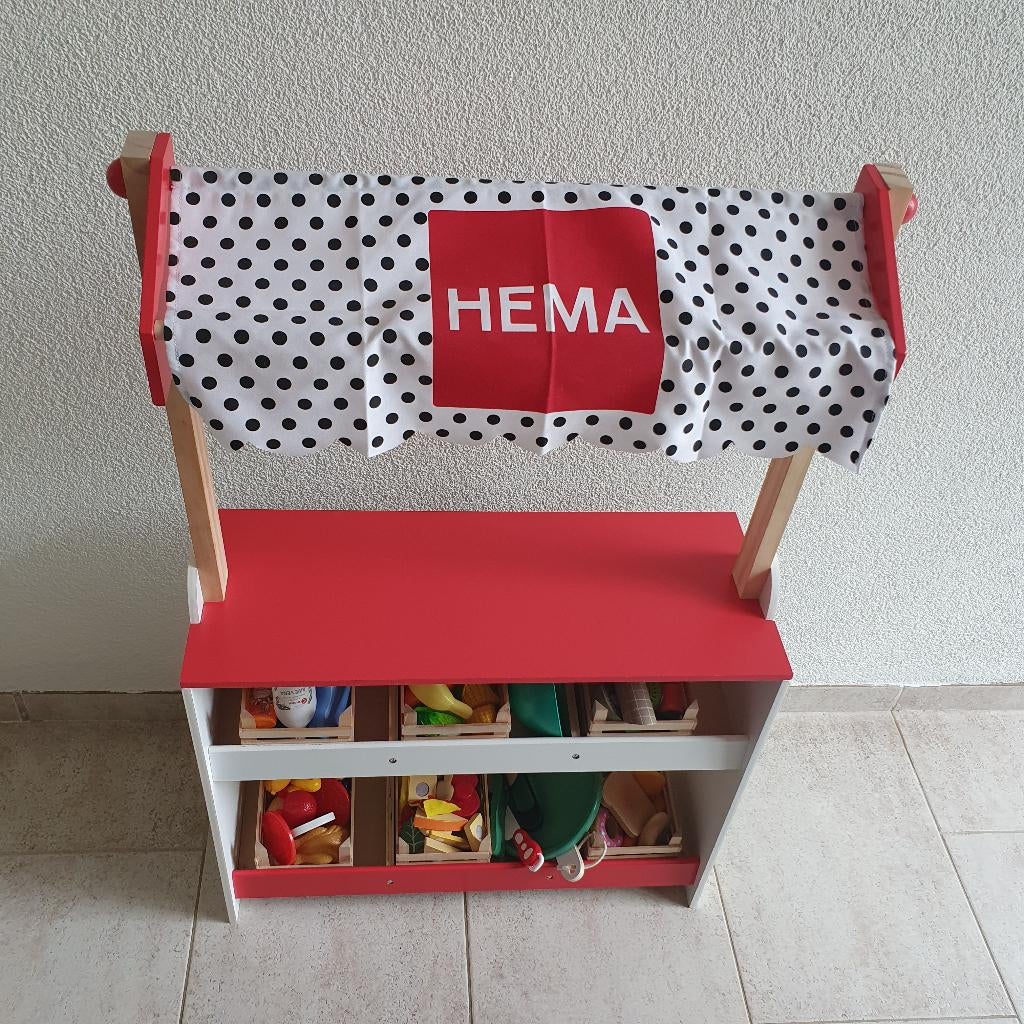 Marktkraam hema inclusief accessoires, Ophalen, Gebruikt, Hout, Speelkeuken