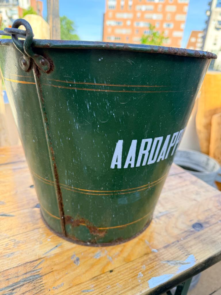 Vintage Aardappel Emmer - Groen Geëmailleerd, Ophalen