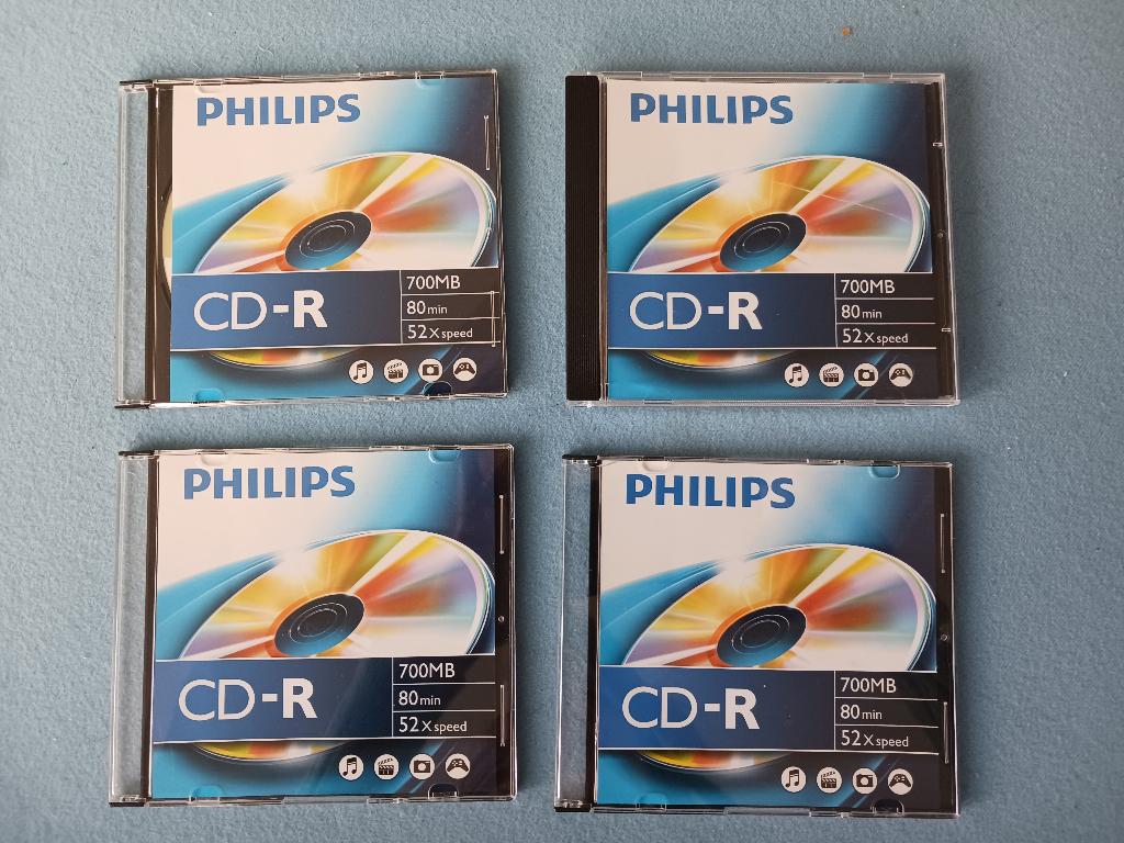 4x cd-r – philips 700 mb/80 min/52x speed, Ophalen of Verzenden, Nieuw