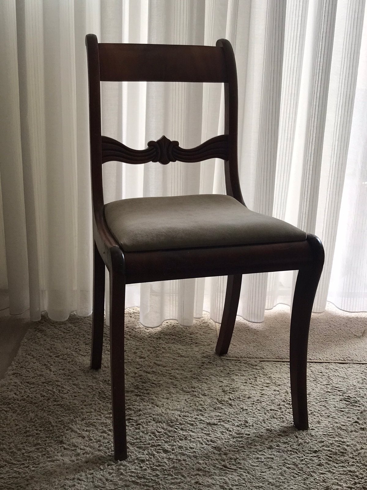 Vier vintage eetkamerstoelen mahonie hout, Huis en Inrichting, Stoelen, Ophalen, Gebruikt, Bruin, Vier