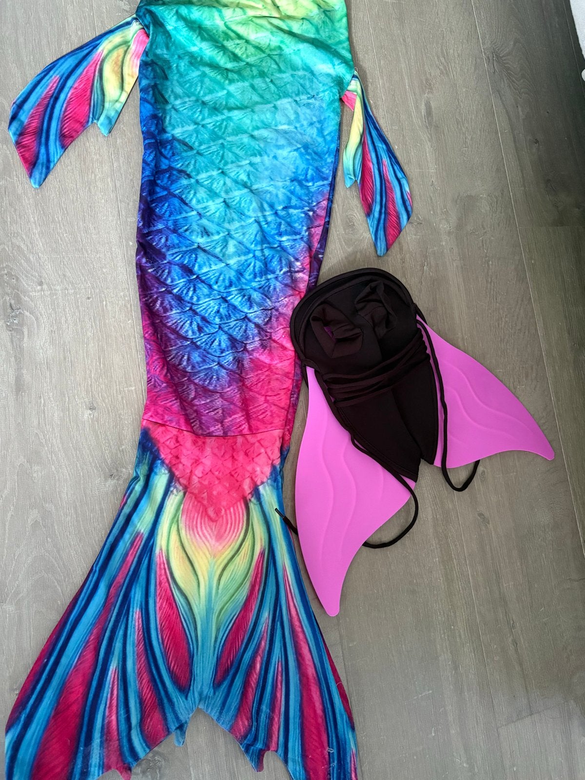 Zeemeerminstaart met monovin - Regenboogkleuren, Ophalen, Zo goed als nieuw, Jongen of Meisje