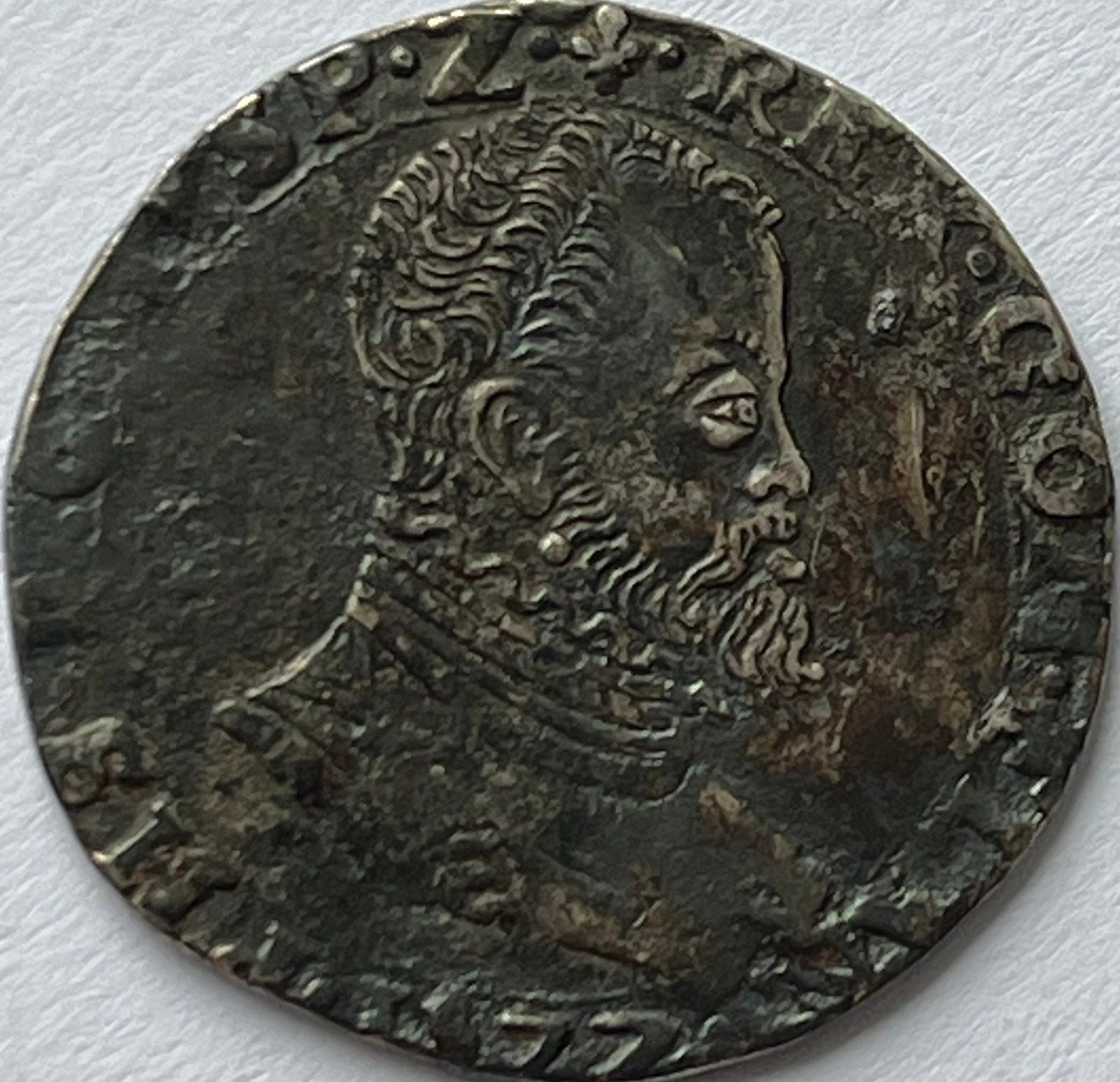 Spaanse Nederlanden 1/5e Philipsdaalder 1577, Vóór koninkrijk, Zilver, Losse munt, Overige waardes