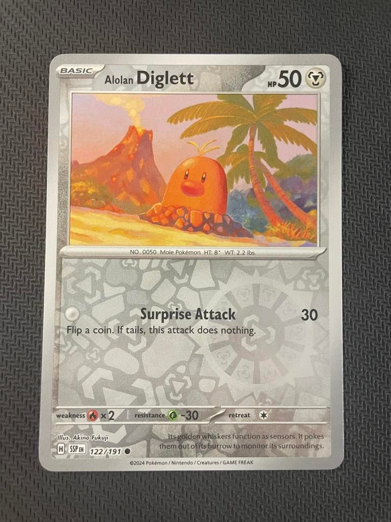 Diglett 122/191 Reverse Holo Surging Sparks Packfresh, Verzenden, Zo goed als nieuw