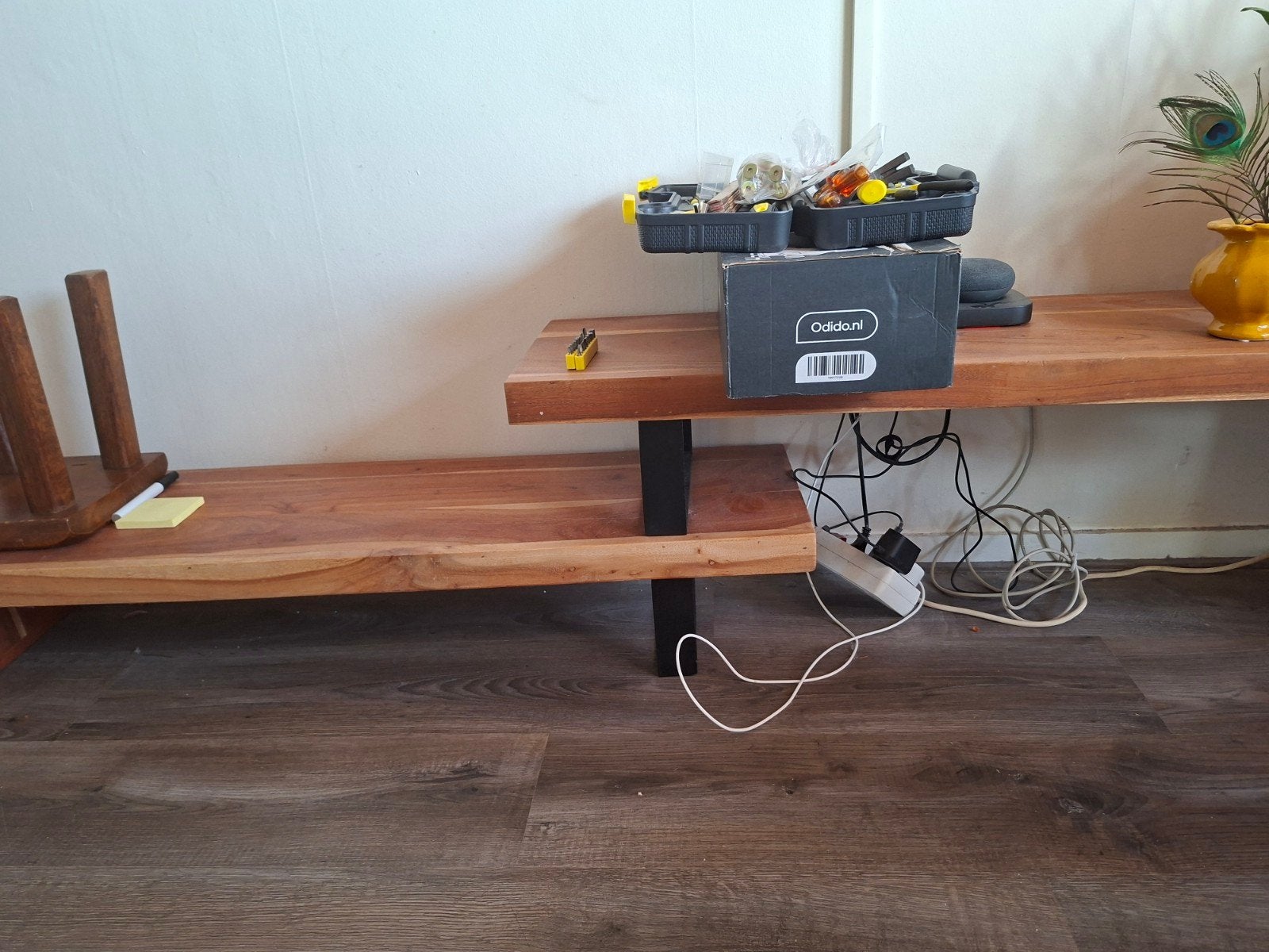 Stijlvol houten tv-meubel, Huis en Inrichting, Kasten | Televisiemeubels, Ophalen, Gebruikt, 150 tot 200 cm, Minder dan 100 cm