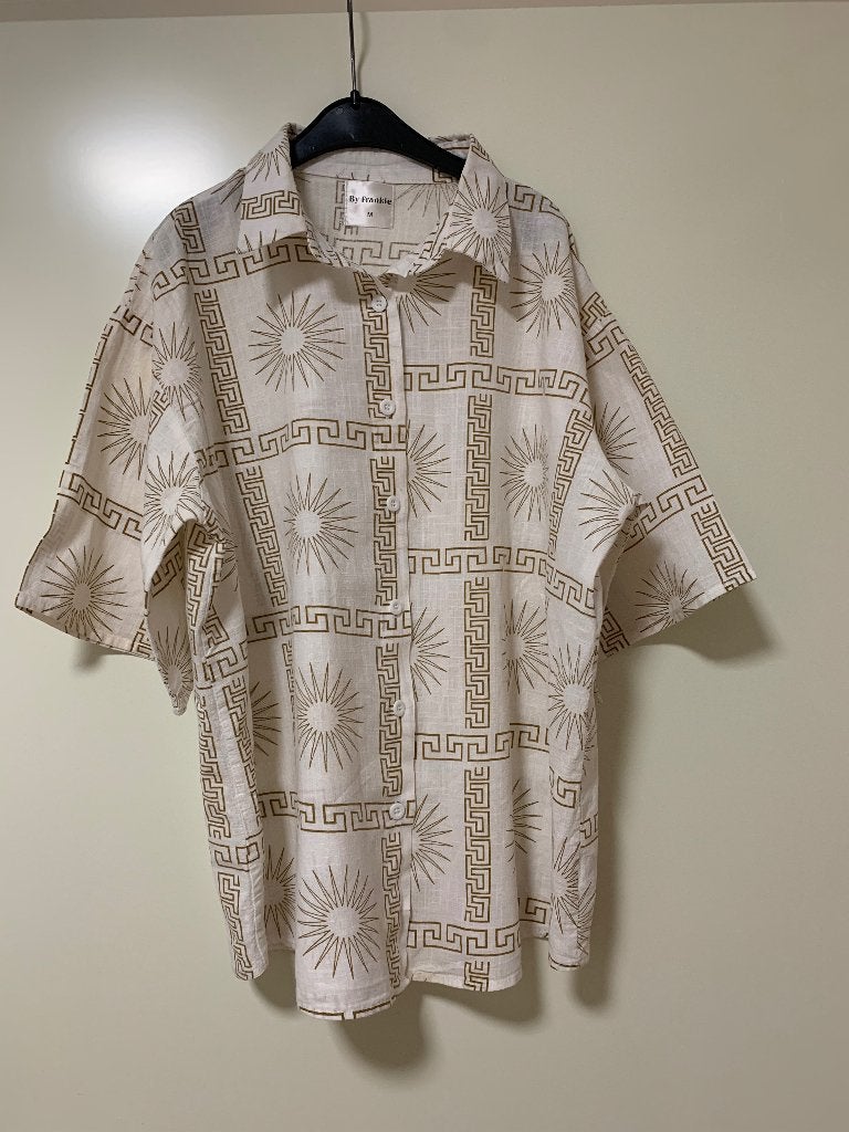 Dames blouse met korte mouwen maat M, Kleding | Dames, Maat 38/40 (M), Beige, Ophalen of Verzenden, Zo goed als nieuw