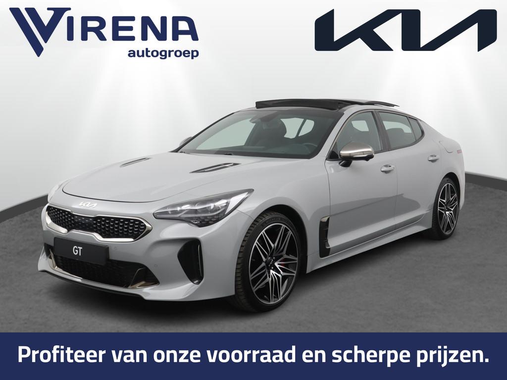 Kia Stinger 3.3 Twin Turbo V6 AWD GT Automaat - 370PK - Schu, Auto's, Gebruikt, Zwart, Verwarming stoelen achter, Leder