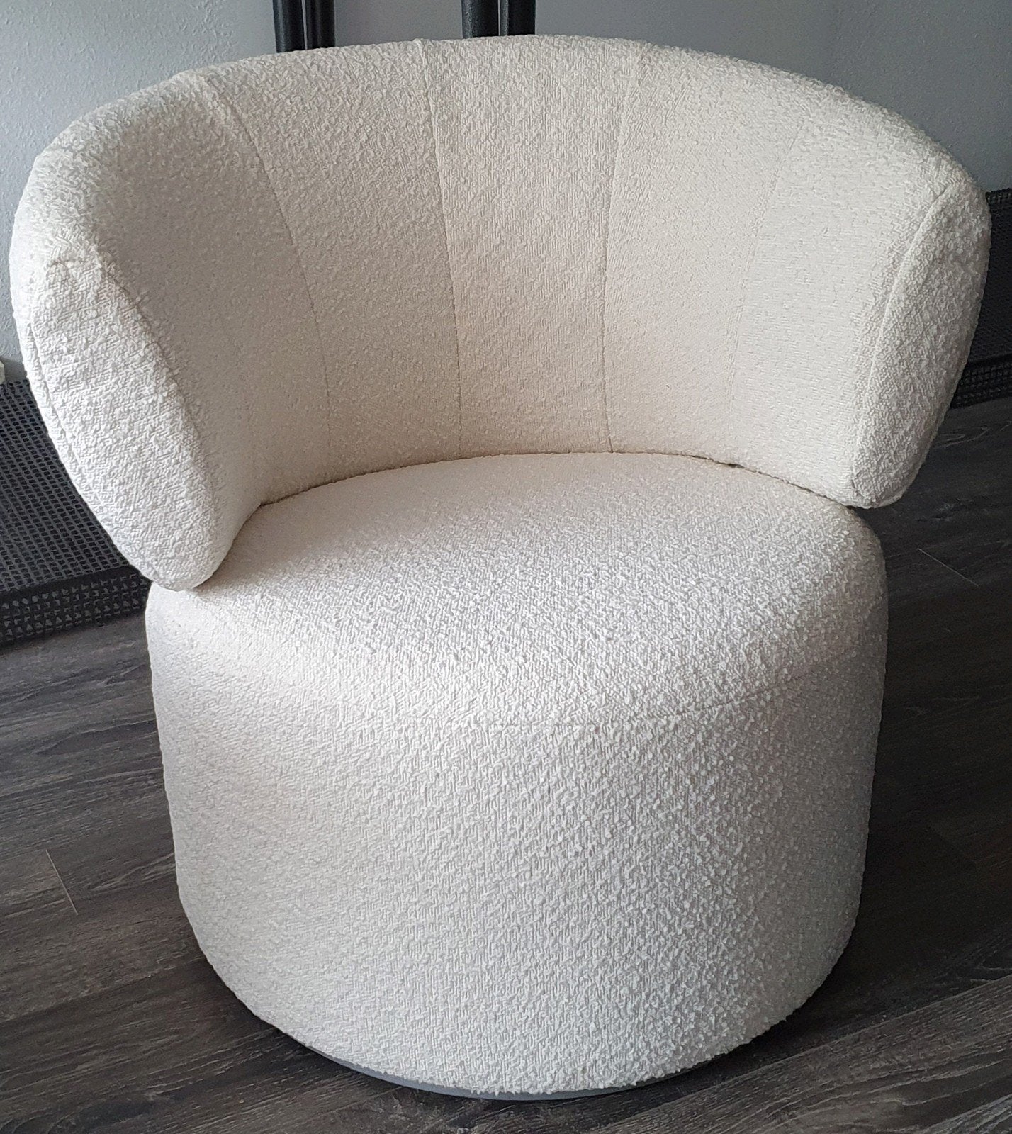 Rolf benz 684 fauteuil wit bouclé stof, Ophalen, Design, 75 tot 100 cm, Zo goed als nieuw