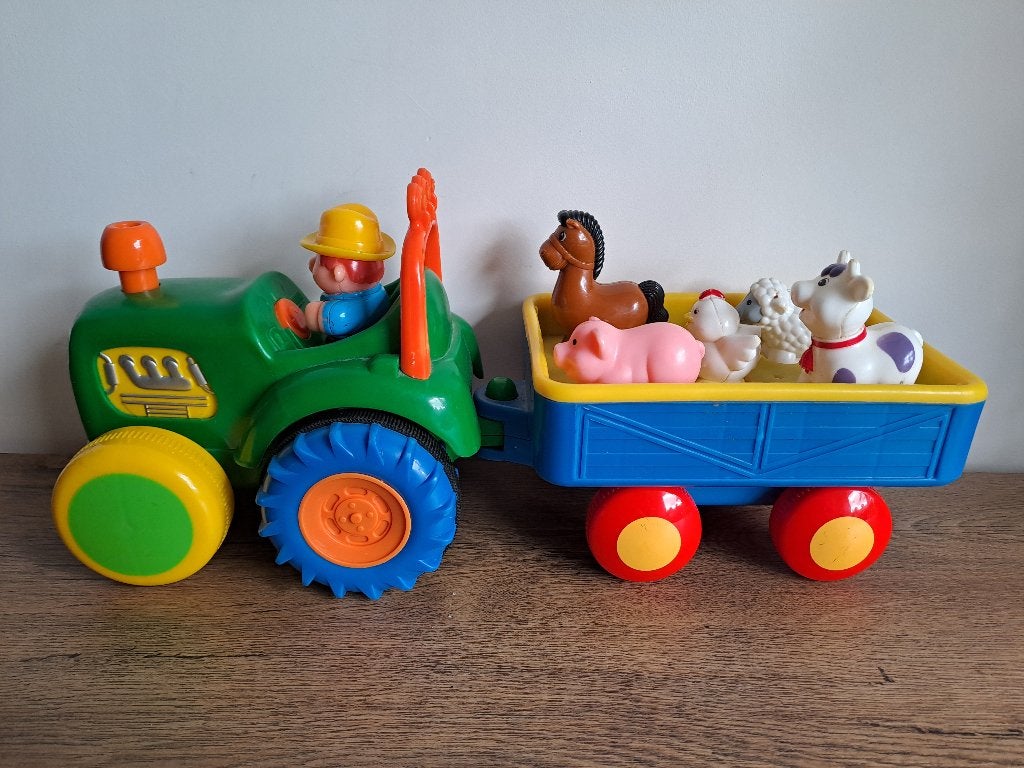 Foto 2 van Big Steps Old McDonald Tractor met aanhangwagen