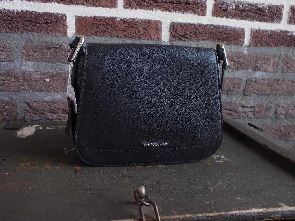 Zwarte Leren Schouder tas, Ophalen of Verzenden, Nieuw, Zwart, Schoudertasje
