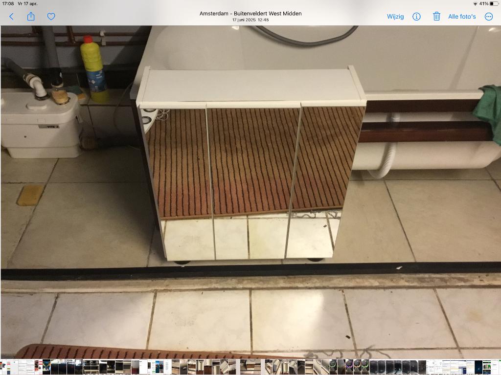 Badkamer kastje met verlichting, Ophalen, Spiegelkast, 50 tot 100 cm, Zo goed als nieuw