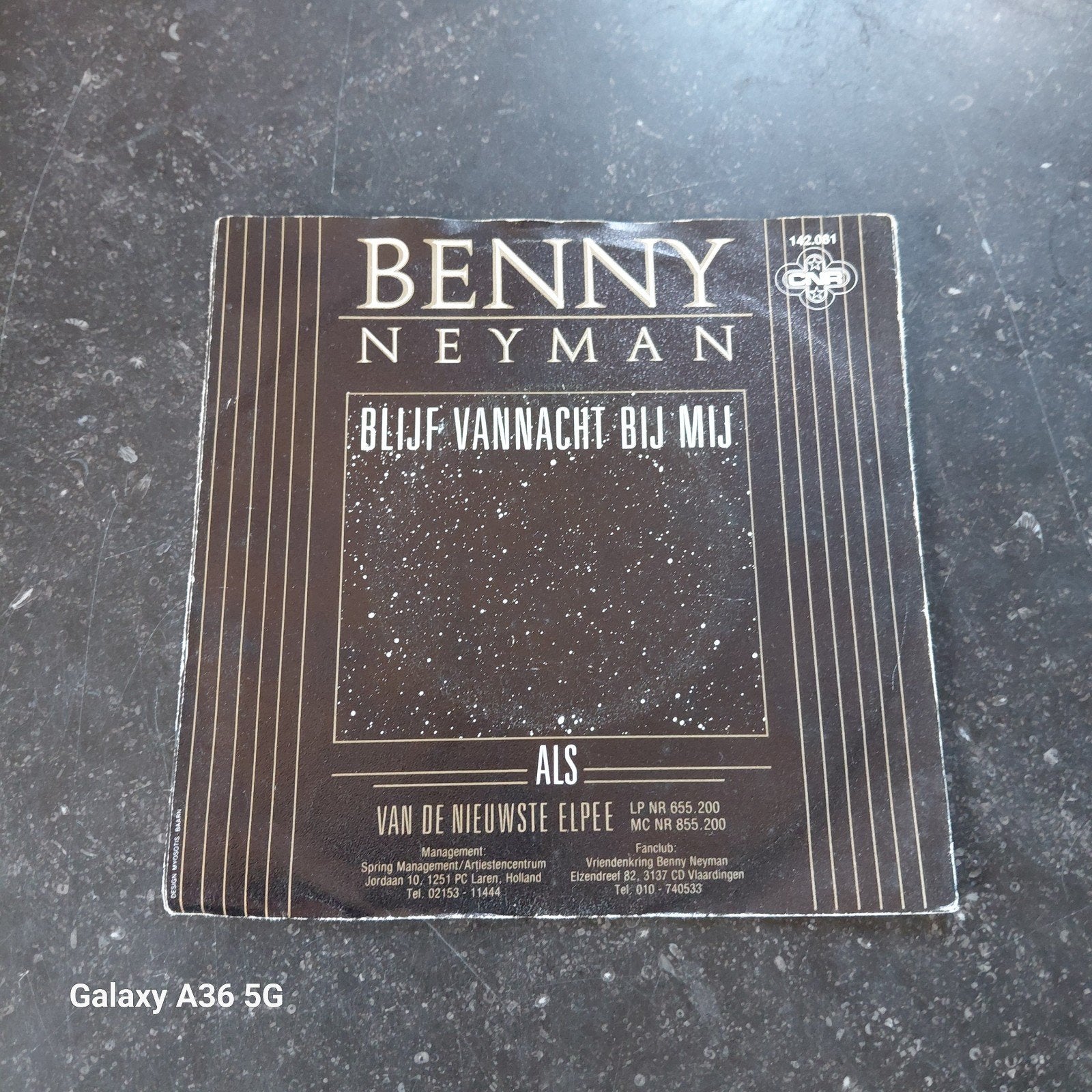 Benny Neyman - Blijf Vannacht Bij Mij (Single), Cd's en Dvd's, Ophalen of Verzenden, Gebruikt, Levenslied of Smartlap