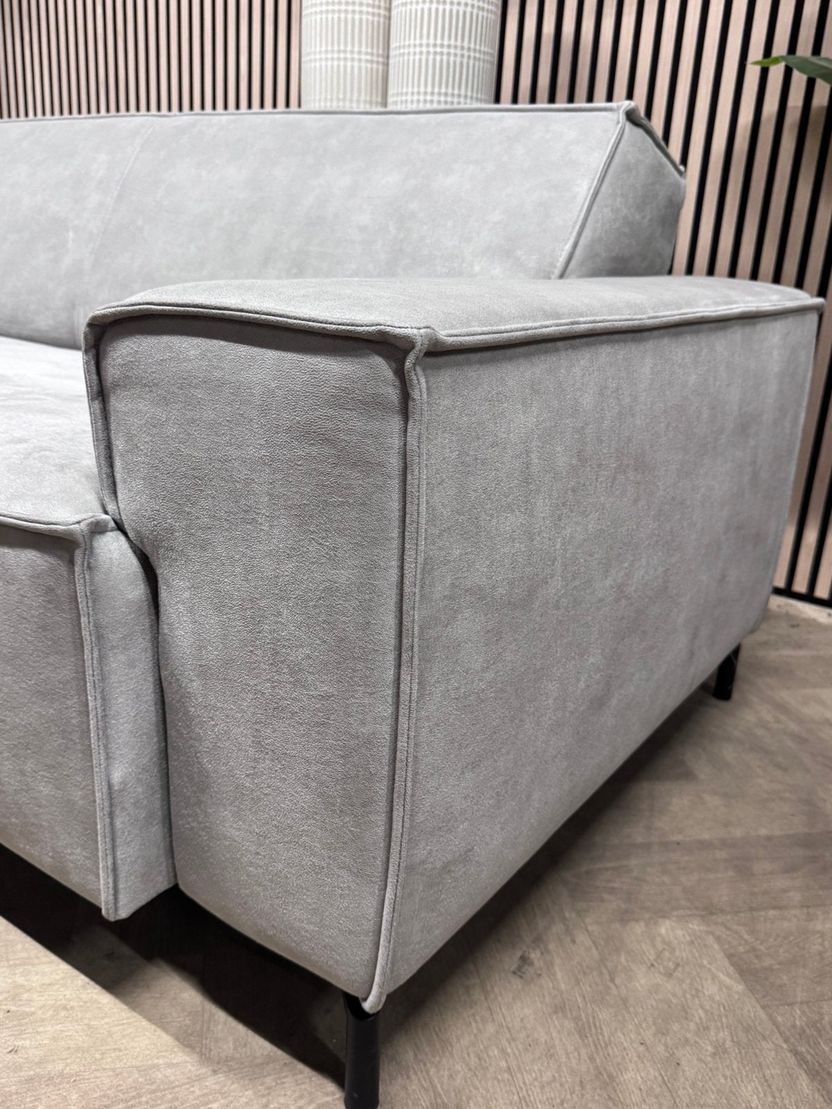ZGAN | De Bommel Hoekbank Microleer - Grijs - 278 x 215, 250 tot 300 cm, -, Luxe moderne hoekbank microleer grijs kwaliteit tijdloos