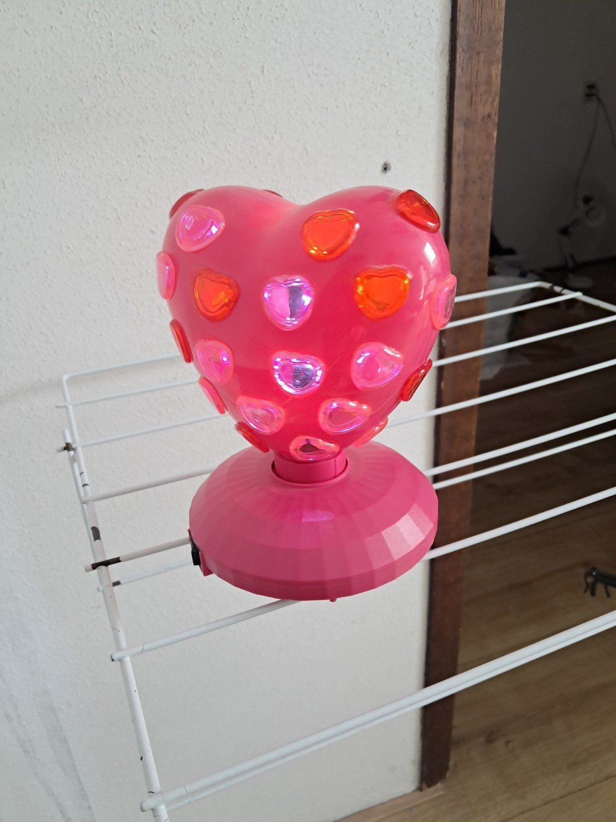 Roze Hartvormige Discolamp - Sfeervolle Verlichting, Ophalen of Verzenden, Zo goed als nieuw, Speels, Romantisch, Feestelijk