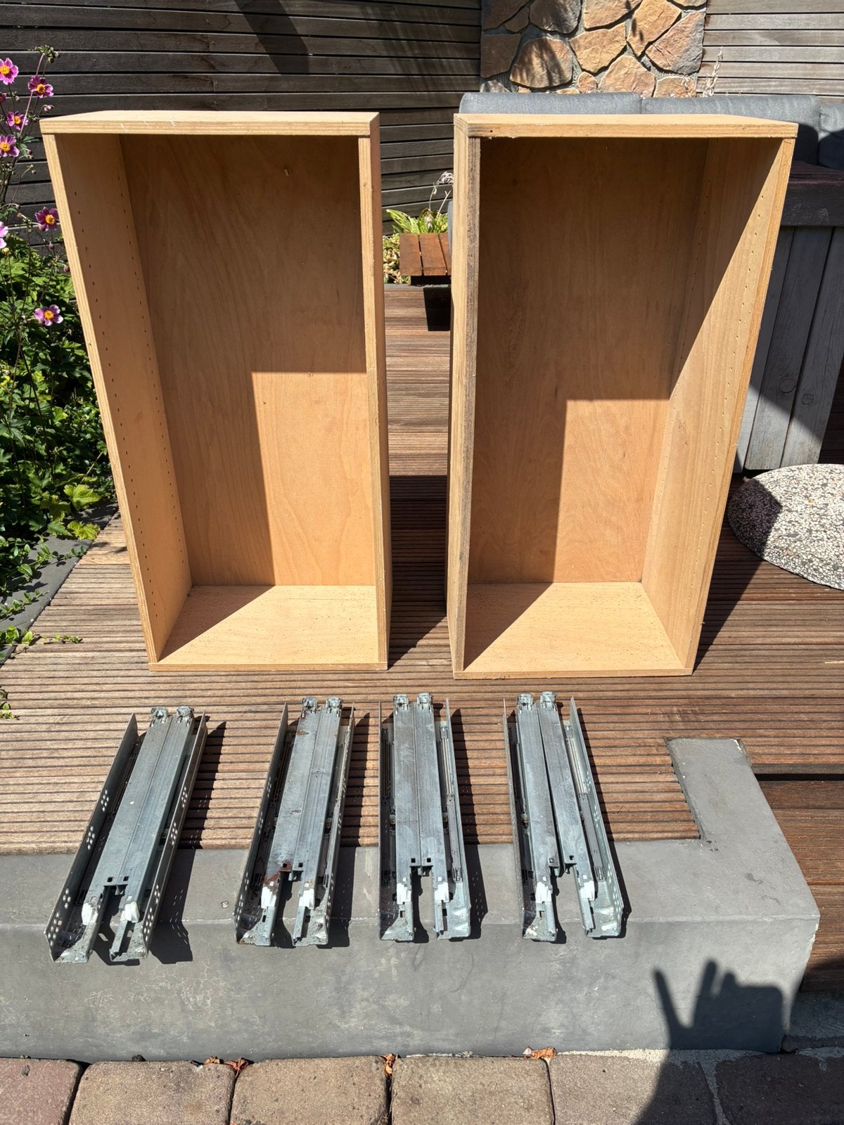 4 Hoge kwaliteit beuken lades met rails, Ophalen, Gebruikt