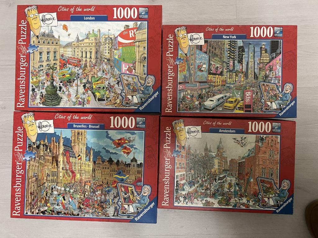 Ravensburger cities of the World puzzels 1000 stukjes div., Ophalen of Verzenden, 500 t/m 1500 stukjes, Gebruikt, Legpuzzel