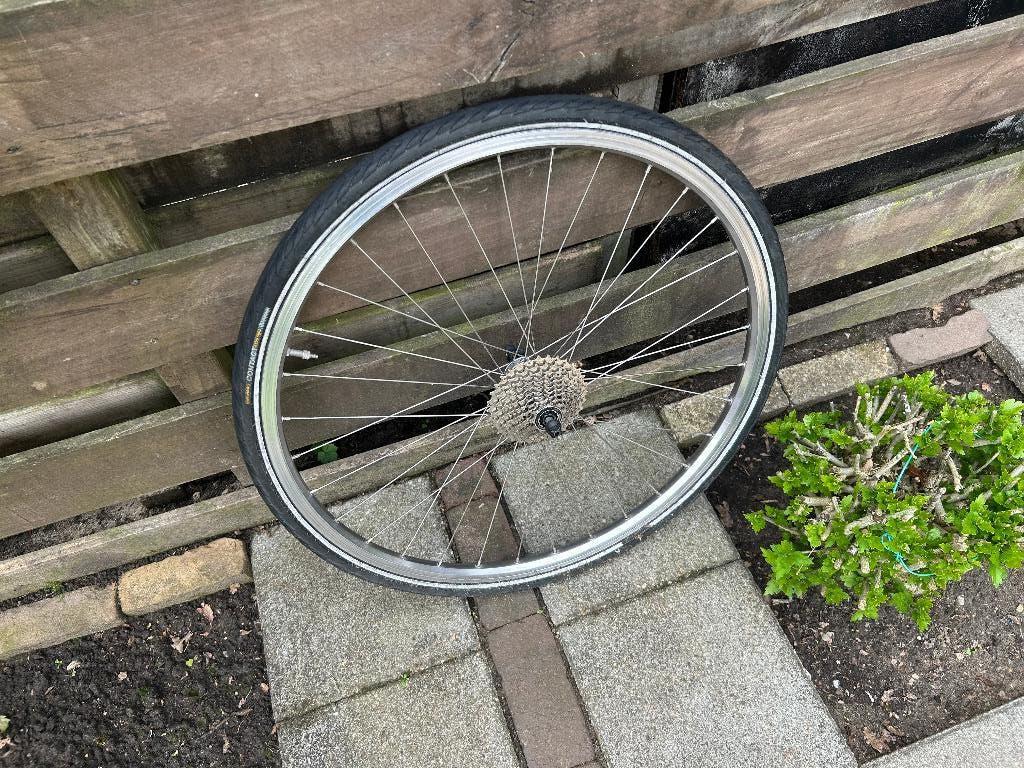 tk:Achterwiel 28 inch 10 cassette versnellingen velgrem, Fietsen en Brommers, Fietsonderdelen, Wiel, Gebruikt, Shimano Nexus, Ophalen of Verzenden